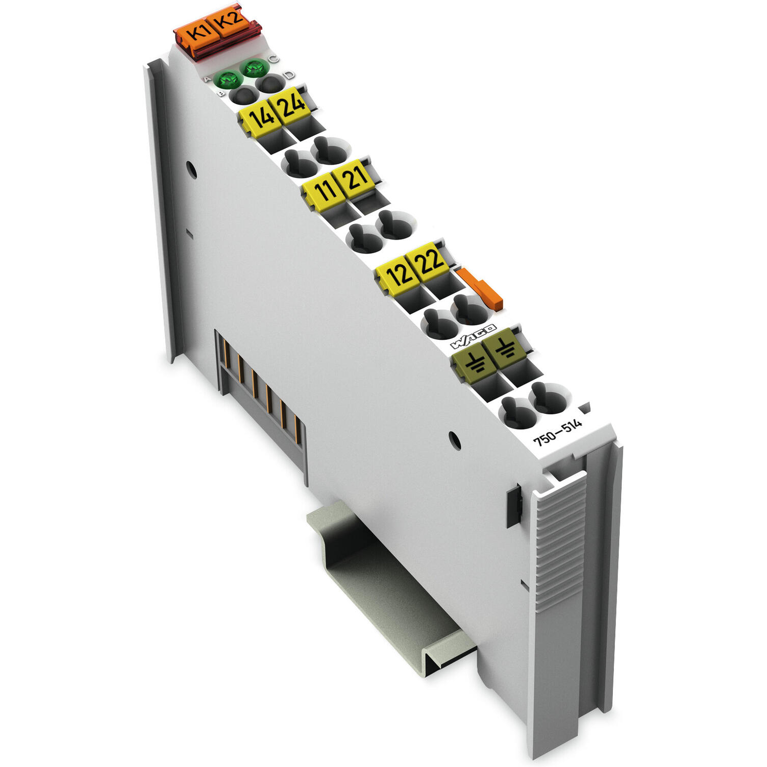 WAGO-750-514 null 2-Channel Relay Output Module AC 125 V, DC 30 V isolated outputs, 2 changeover contacts