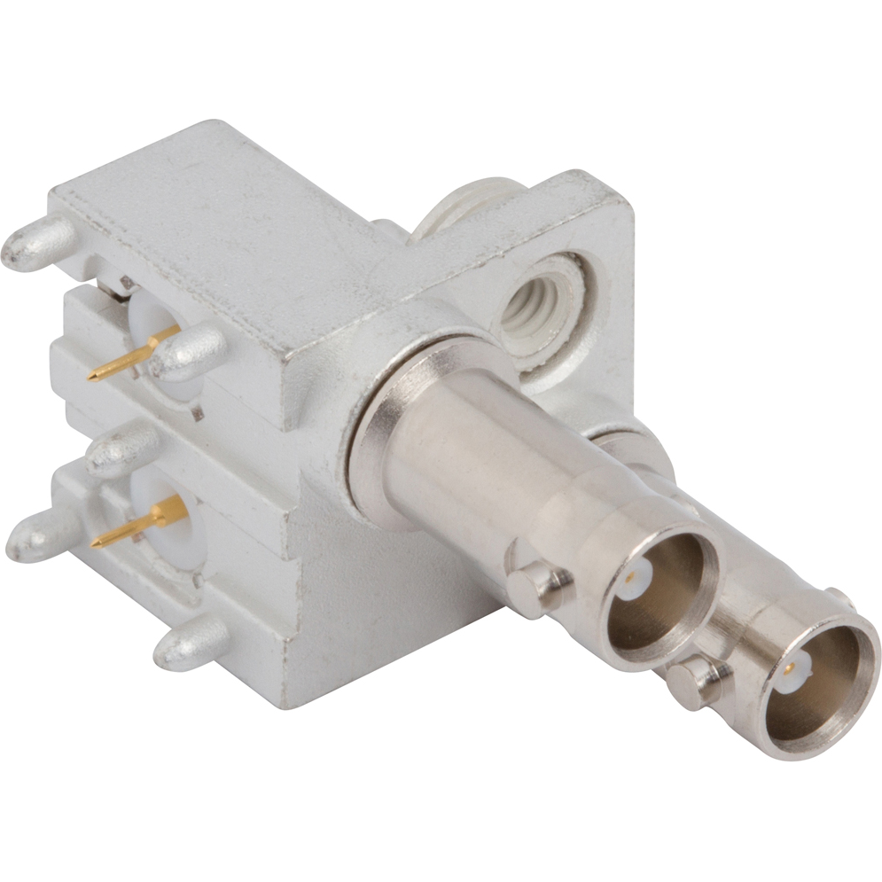 Amphenol RF-034-1135-12G RF-Steckverbinder Conn HD-BNC 0Hz to 12GHz 75Ohm Solder RA Thru-Hole RCP Gold Tray