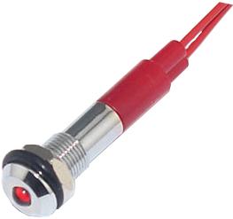Mallory Sonalert Products-FL1M-6SW-1-R2V Panel Mount Indicators LED Panel Mount Indicator Uni-Color Red 1500mcd 2-Pin Bulk