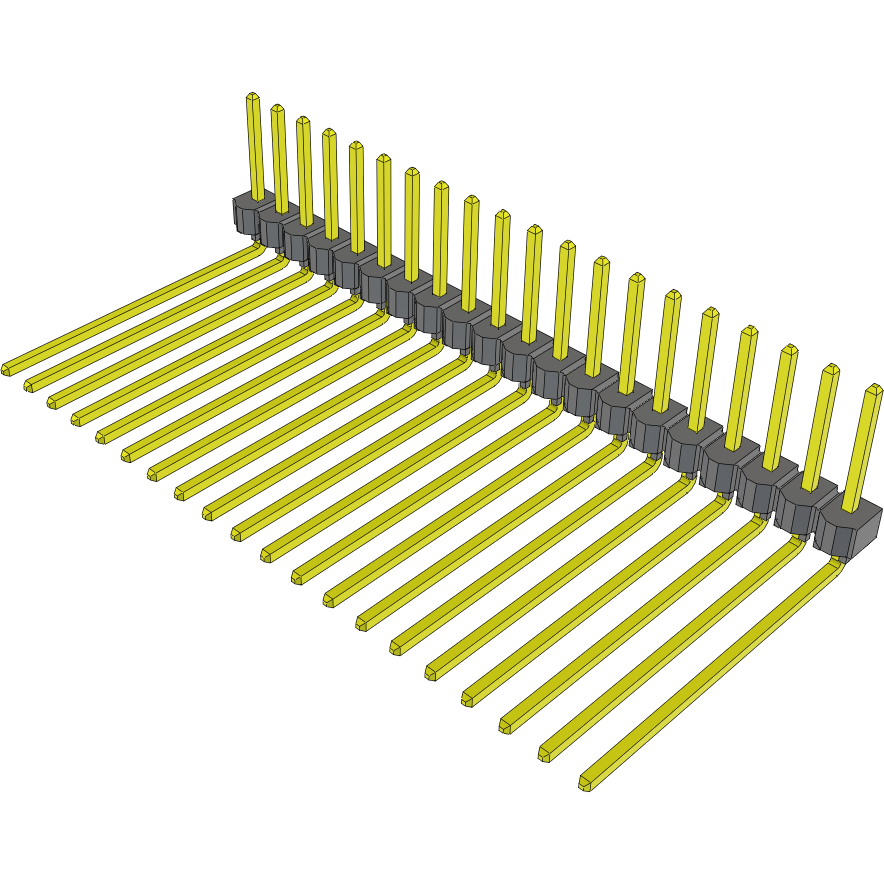 Samtec-TSW-120-29-T-S-RA Cabezales del conector y receptáculos PCB Conn Unshrouded Header HDR 20 POS 2.54mm Solder RA Side Entry Thru-Hole Bulk