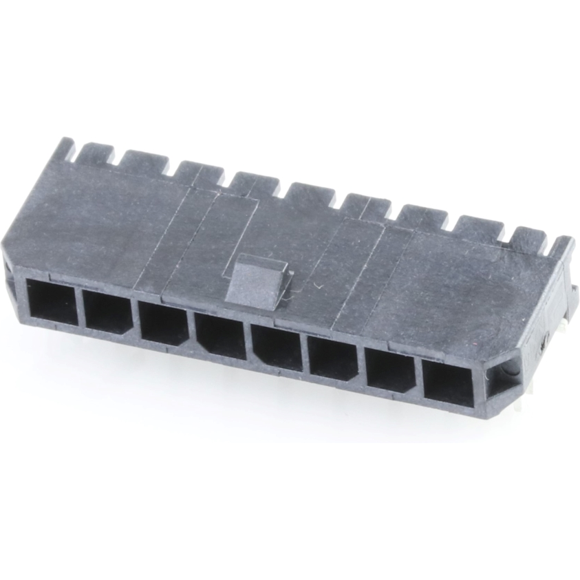 Molex-43650-0804 Steckverbinder Conn Power M 8 POS 3mm Solder RA Thru-Hole 8 Terminal 1 Port Micro-Fit 3.0™ Tray