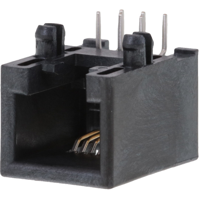 Molex-955012661 Telecomunicaciones y teléfono del conector Conn RJ-12 F 6 POS 2.54mm Solder RA Thru-Hole 6 Terminal 1 Port Cat 3 Tray