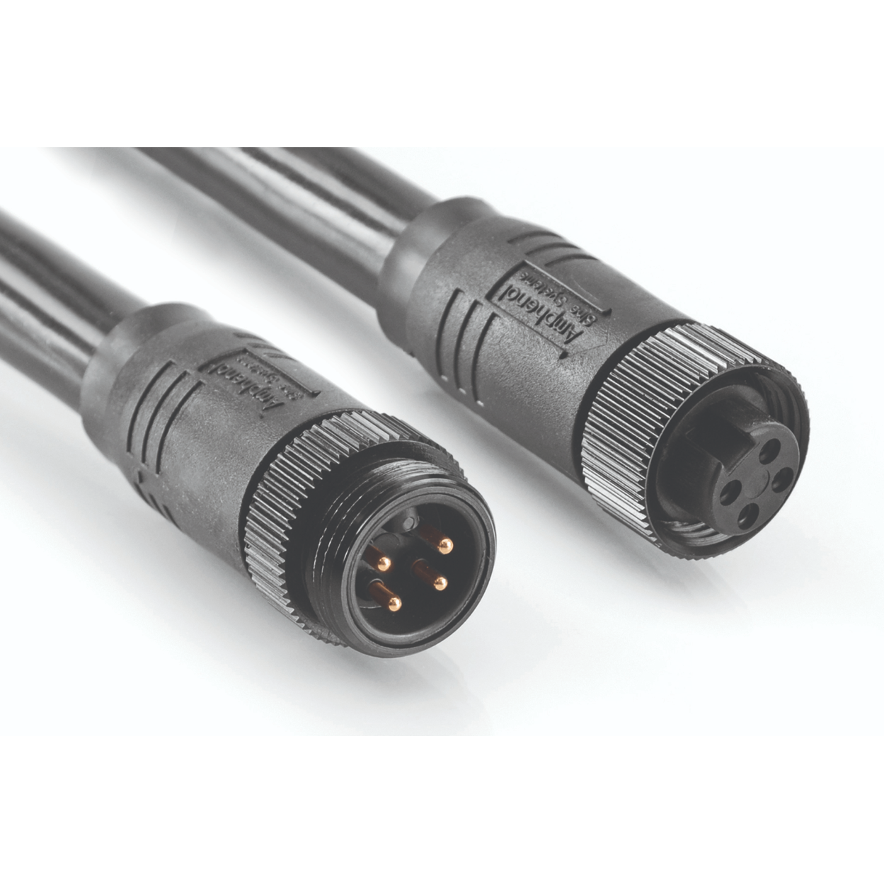 Amphenol-P29008-M5 Cable Assembly AC Power Cable Assembly 5m M22 Circular to M22 Circular 4 to 4 POS F-M 14AWG