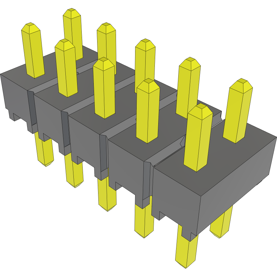 Samtec-TSW-105-05-T-D Piastre connettori e prese PCB Conn Unshrouded Header HDR 10 POS 2.54mm Solder ST Top Entry Thru-Hole Bulk