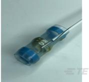 TE Connectivity-SO63-2-01-100 Connector Terminals Connector Terminals Solder Sleeve Shield Termination Cross-Linked Modified Polyvinylidene Fluoride Transparent Blue Tin/Silver