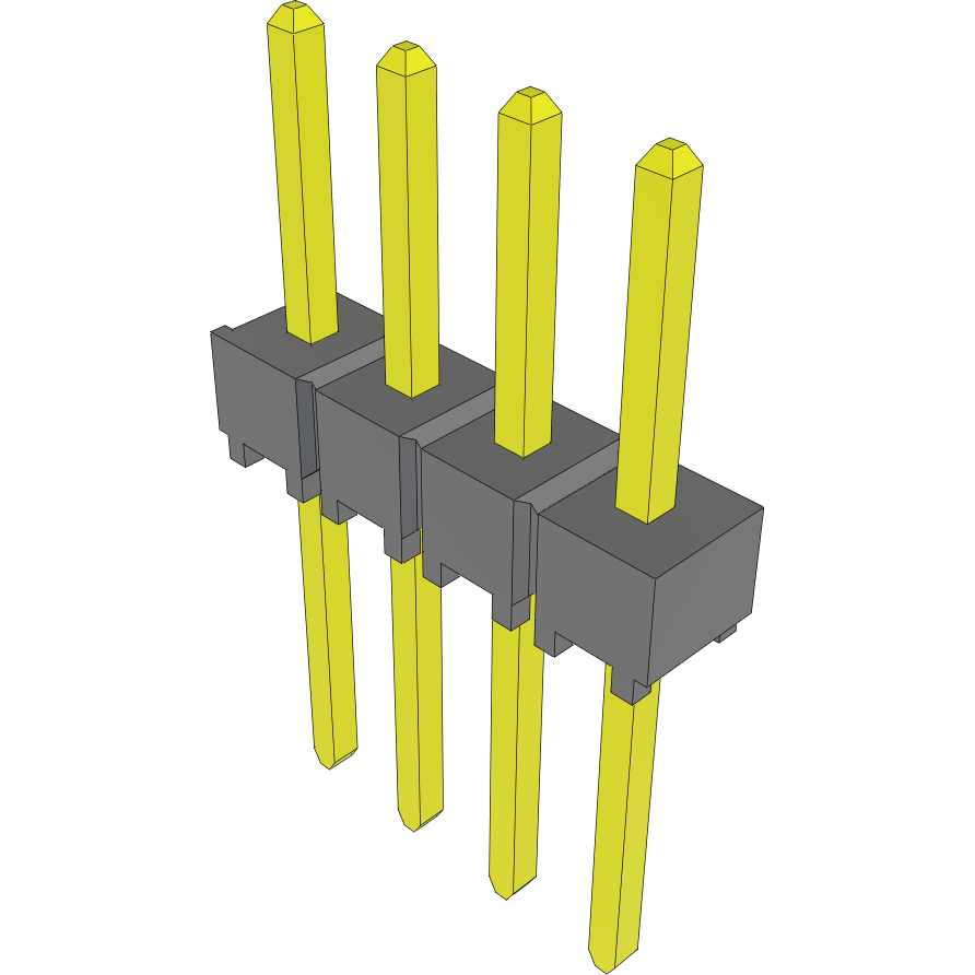 Samtec-TSW-104-22-G-S Steckverbinderleisten und Leiterplattenbuchsen Conn Unshrouded Header HDR 4 POS 2.54mm Solder ST Top Entry Thru-Hole Bulk