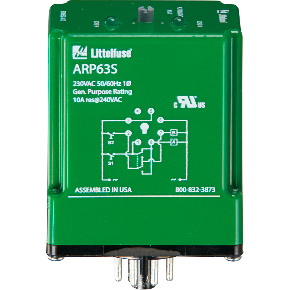 Littelfuse-ARP63S Autres relais Electromechanical Relay 230VAC 10A DPDT(60.7x45.2x73.9)mm Plug-In Alternating Relay