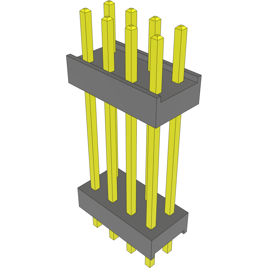 Samtec-DW-04-11-G-D-665 Connector Headers and PCB Receptacles Conn Board Stacker HDR 8 POS 2.54mm Solder ST Top Entry Thru-Hole Bulk