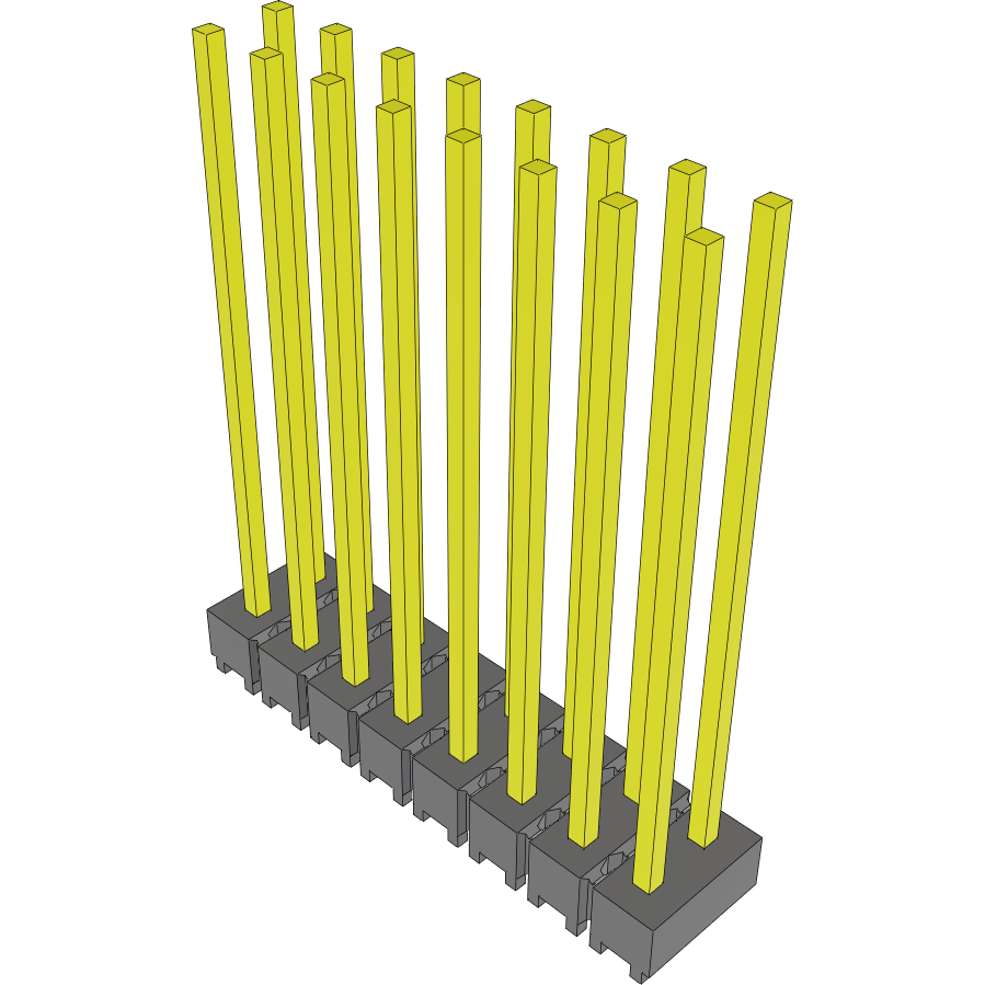 Samtec-MTSW-108-11-G-D-830 Cabezales del conector y receptáculos PCB Conn Unshrouded Header HDR 16 POS 2.54mm Solder ST Top Entry Thru-Hole Bulk