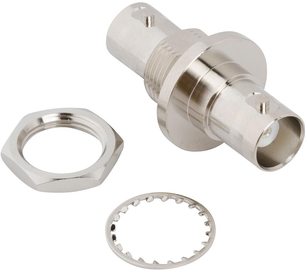 Amphenol RF-031-220N RF-Steckverbinder Conn BNC Adapter 0Hz to 4GHz 50Ohm ST Panel Mount RCP/RCP Silver