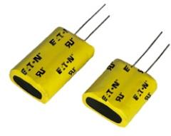 Eaton-PTV-6R0H505-R Capacitor Electric Double Layer- Supercaps Cap Supercap 5F 6V -10% to 30% ( 21.3 X 11 X 32.5mm ) Radial Aluminum Oval Can 5.3mm 80uA 0.072 Ohm 1000h 65°C Box