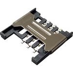 ADAM TECH-SCC-Q1-06-G-SMT-T/R Steckverbinder, Speicherkarte Conn SIM Card PIN 6 POS 2.54mm Pitch Solder RA SMD