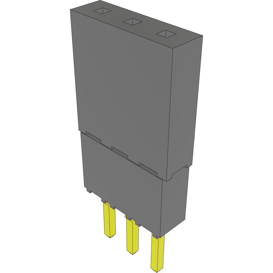 Samtec-ESQ-103-23-G-S-LL Steckverbinderleisten und Leiterplattenbuchsen Conn Elevated Socket SKT 3 POS 2.54mm Solder ST Top Entry Thru-Hole Bulk