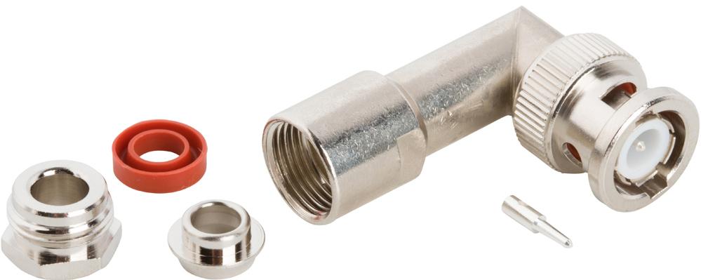 Amphenol RF-031-204 Connector RF Conn BNC 0Hz to 4GHz 50Ohm Clamp RA Cable Mount PL Silver