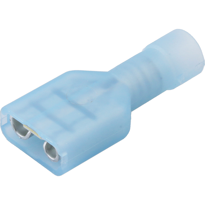 Molex-190030041 Raccordement de terminaux Quick Disconnect Terminal 14-16AWG Brass Blue F 21.84mm Electro Tin InsulKrimp™ Reel