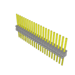 Conn Unshrouded Header HDR 22 POS 1.27mm Solder ST Top Entry Thru-Hole Tube