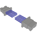 Cable Assembly Discrete Wire 0.069m 24AWG Socket Strip to Socket Strip 10 to 10 POS SKT-SKT Crimp-Crimp TIGER EYE™ Layer