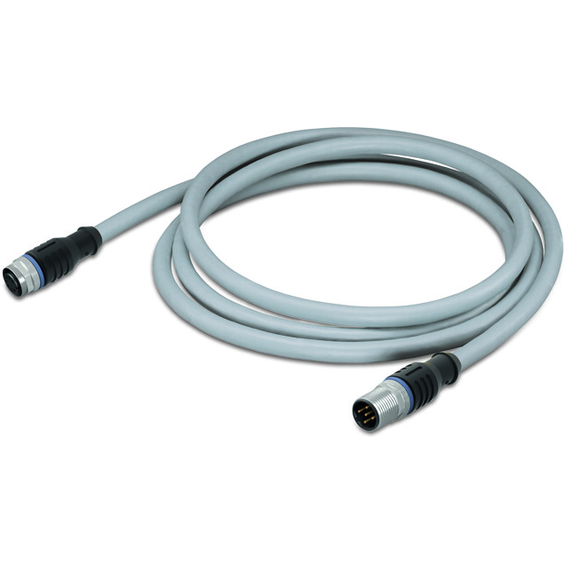 WAGO-756-3105/040-070 Andere Kabelbaugruppen Power Supply Cable, Straight, 7 m long, fitted on both Ends, A-coded, M12 socket, Straight, M12 Plug, Straight