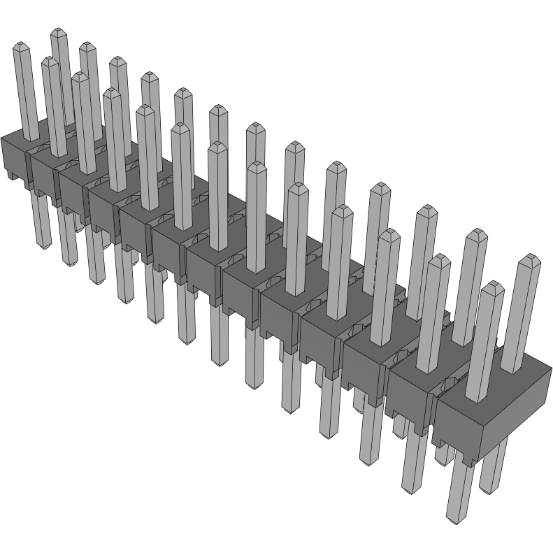 Samtec-HTSW-113-08-T-D 连接器插头及 PCB 插座 Conn Unshrouded Header HDR 26 POS 2.54mm Solder ST Top Entry Thru-Hole Bulk