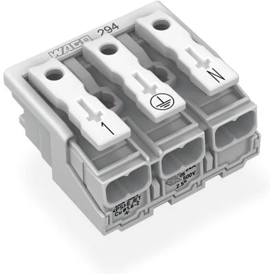 WAGO-294-5053 Steckverbinder Conn Power 3Power POS Spring Clamp ST Panel Mount 1 Port Foil