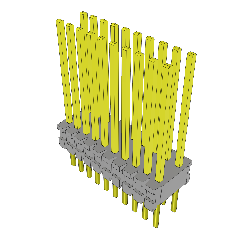 Samtec-TMS-110-56-G-D Embases de raccordement et réceptacles PCB Conn Unshrouded Header HDR 20 POS 1.27mm Solder ST Top Entry Thru-Hole Tube