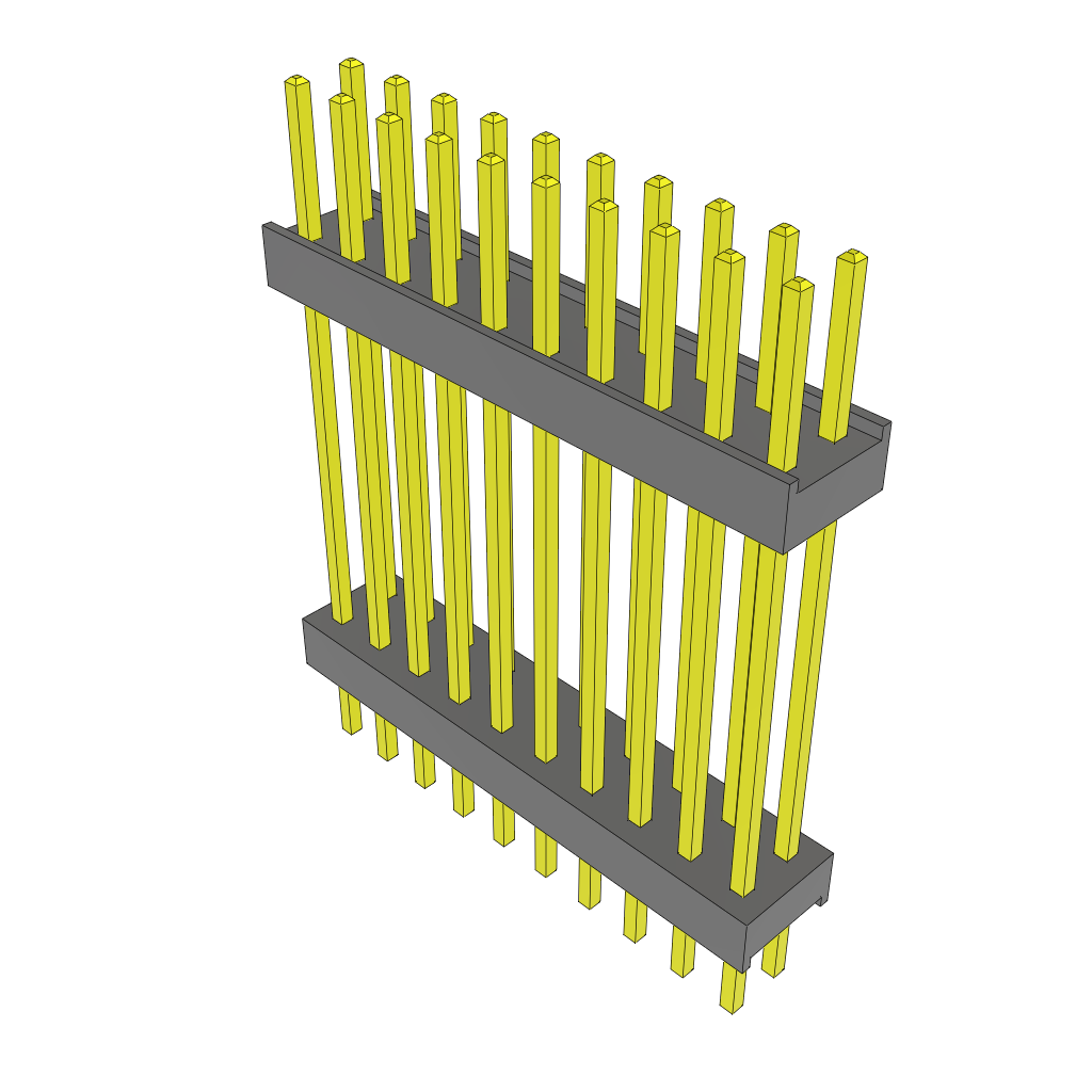 Samtec-ZW-10-13-G-D-842-160 Embases de raccordement et réceptacles PCB Conn Board Stacker HDR 20 POS 2.54mm Solder ST Top Entry Thru-Hole Bulk