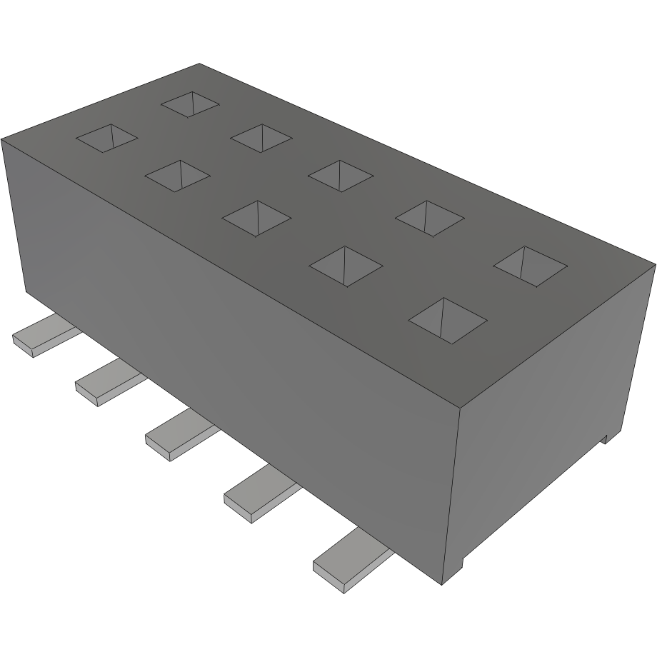 Samtec-CLP-105-02-LM-D-A-TR Piastre connettori e prese PCB Conn Socket Strip SKT 10 POS 1.27mm Solder ST Top Entry SMD TIGER CLAW™ T/R