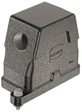 HARTING-19400100511 抽缩起动适配器 Hood 90° 10B Shell Size Powder Die Cast Aluminum Screw Lock Han®