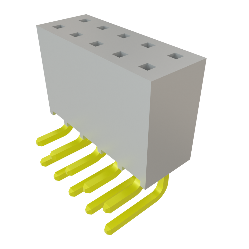 Samtec-SSQ-105-02-T-D-RA Connector Headers and PCB Receptacles Conn Socket Strip SKT 10 POS 2.54mm Solder RA Side Entry Thru-Hole Bulk