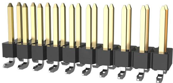 Amphenol Communications Solutions-54202-G3010LF Cabezales del conector y receptáculos PCB BergStik®, Board to Board connector, Unshrouded Vertical Header, Surface Mount, Double Row, 20 Positions, 2.54 mm (0.100in) Pitch