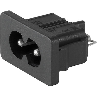 SCHURTER-4300.0104 Steckverbinder Conn Power M 2 POS Solder RA Thru-Hole 2 Terminal 1 Port Box