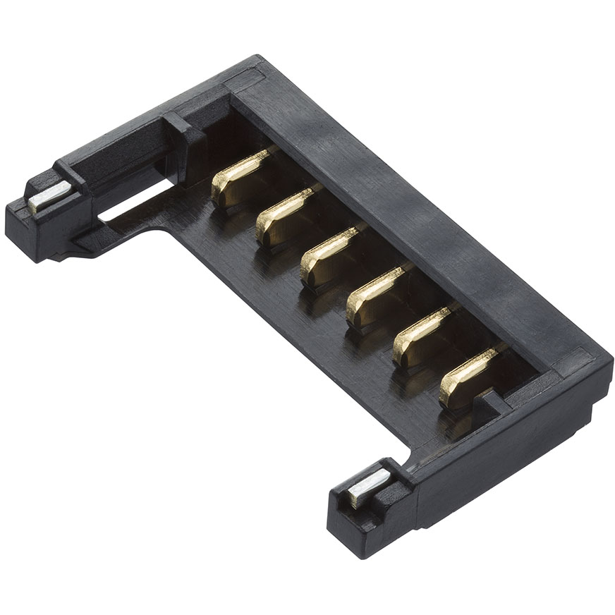 Molex-2121340006 连接器插头及 PCB 插座 Conn Shrouded Header (3 Sides) HDR 6 POS 1mm Solder RA Side Entry SMD Pico-EZmate Plus T/R