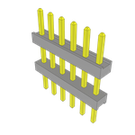 Conn Board Stacker HDR 6 POS 2mm Solder ST Top Entry Thru-Hole Bulk