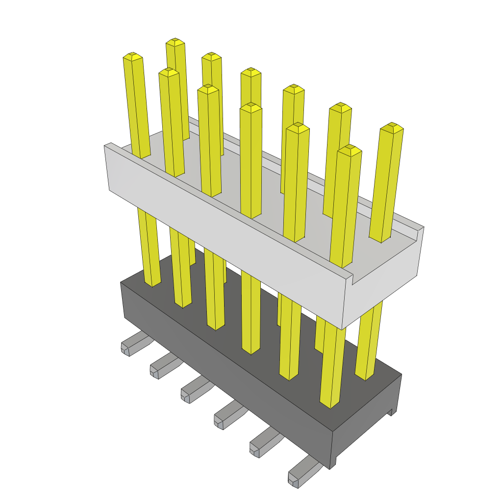 Samtec-HW-06-09-L-D-400-SM Steckverbinderleisten und Leiterplattenbuchsen Conn Board Stacker HDR 12 POS 2.54mm Solder ST Top Entry SMD Tube