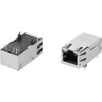 Conn RJ-45 F 8 POS 1.02mm Solder RA Thru-Hole 16 Terminal 1 Port Tray