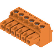 Weidmuller-1940770000 Blocs de raccordement de terminaux Conn Plug-in Terminal Block F 6 POS 3.81mm Screw RA Cable Mount 10A Box