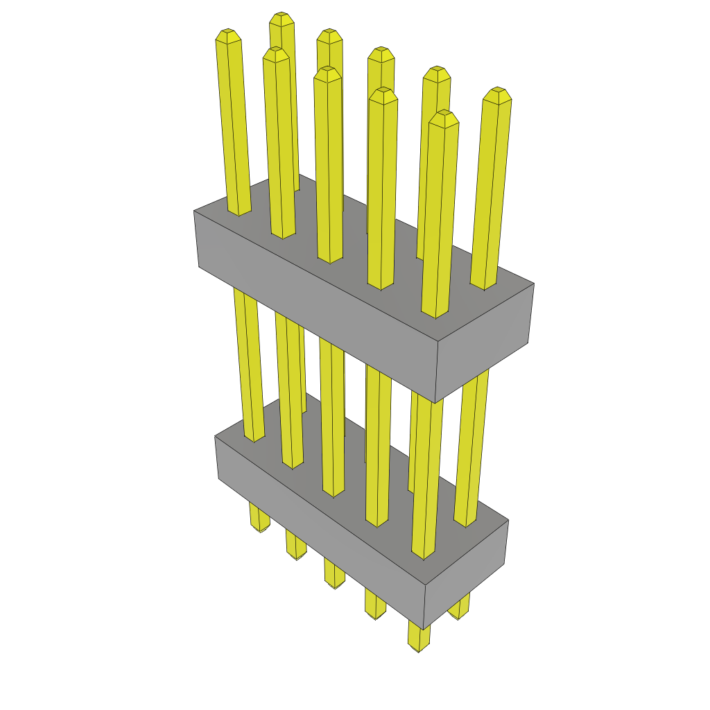 Samtec-TW-05-07-G-D-430-100 Cabezales del conector y receptáculos PCB Conn Board Stacker HDR 10 POS 2mm Solder ST Top Entry Thru-Hole Bulk