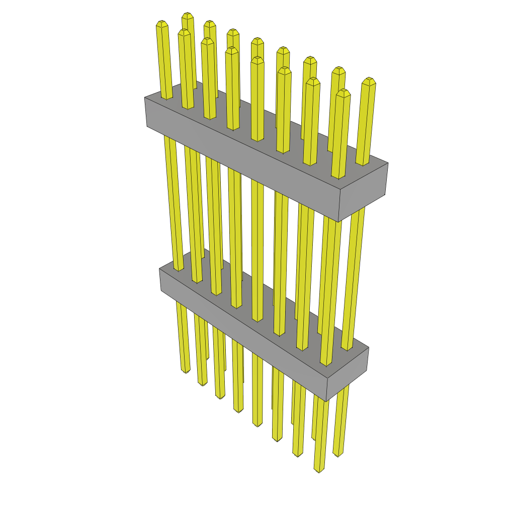 Samtec-TW-08-12-L-D-600-320 Embases de raccordement et réceptacles PCB Conn Board Stacker HDR 16 POS 2mm Solder ST Top Entry Thru-Hole Bulk