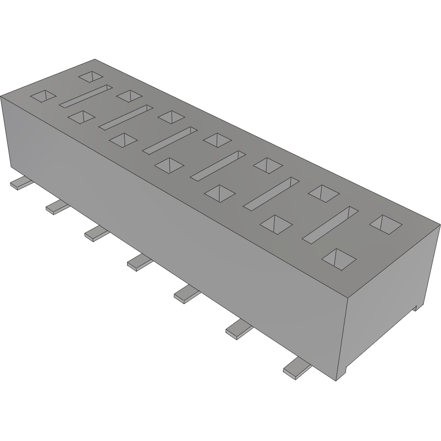 Samtec-HLE-107-02-S-DV-BE-A Steckverbinderleisten und Leiterplattenbuchsen Conn Socket Strip SKT 14 POS 2.54mm Solder ST Bottom Entry SMD Tube