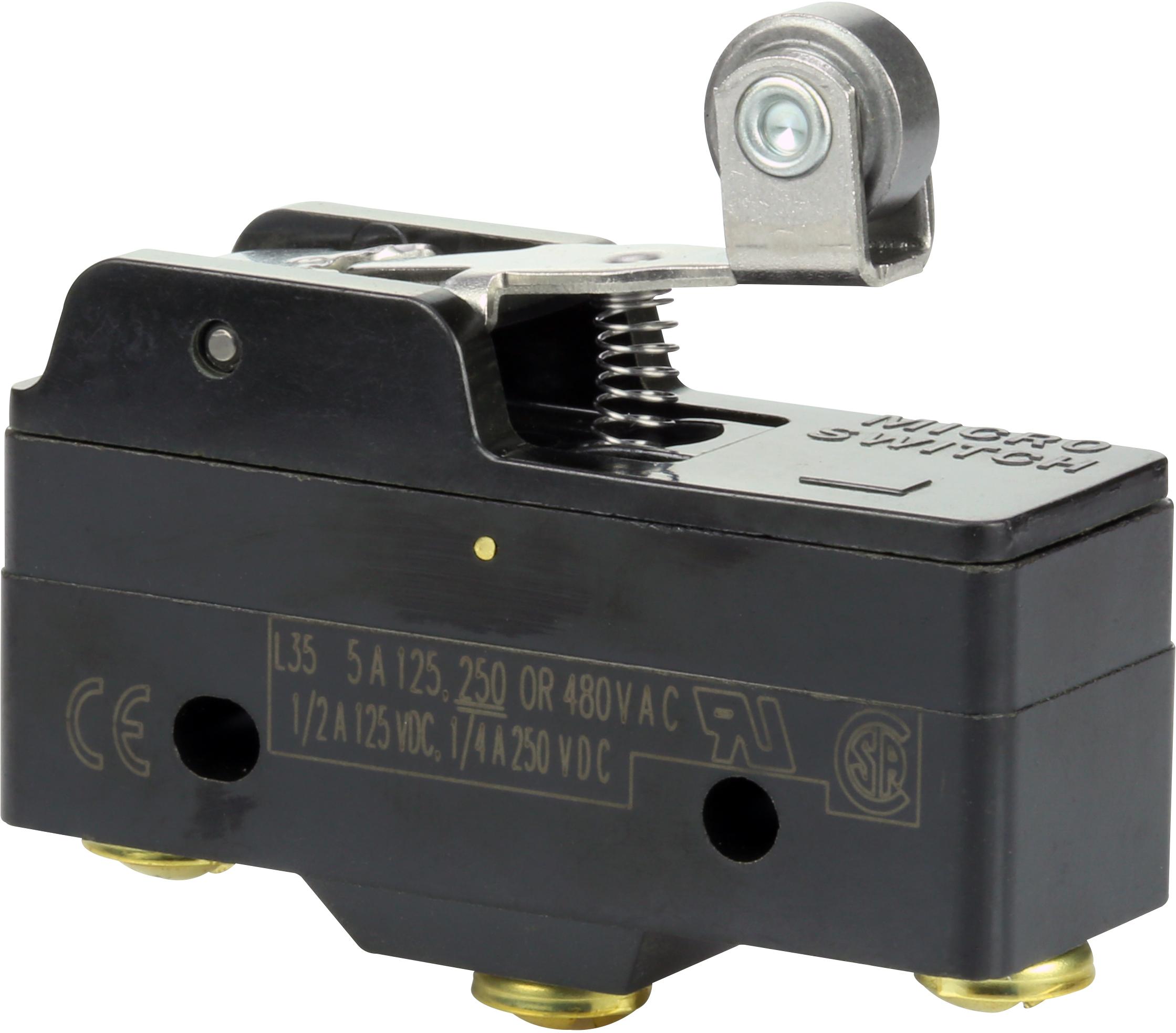 Honeywell-BZ-2RW822244-A2 Switch Snap Action Switch Snap Action N.O./N.C. SPDT Roller Lever 5A 480VAC 250VDC 1.67N Screw Mount Screw