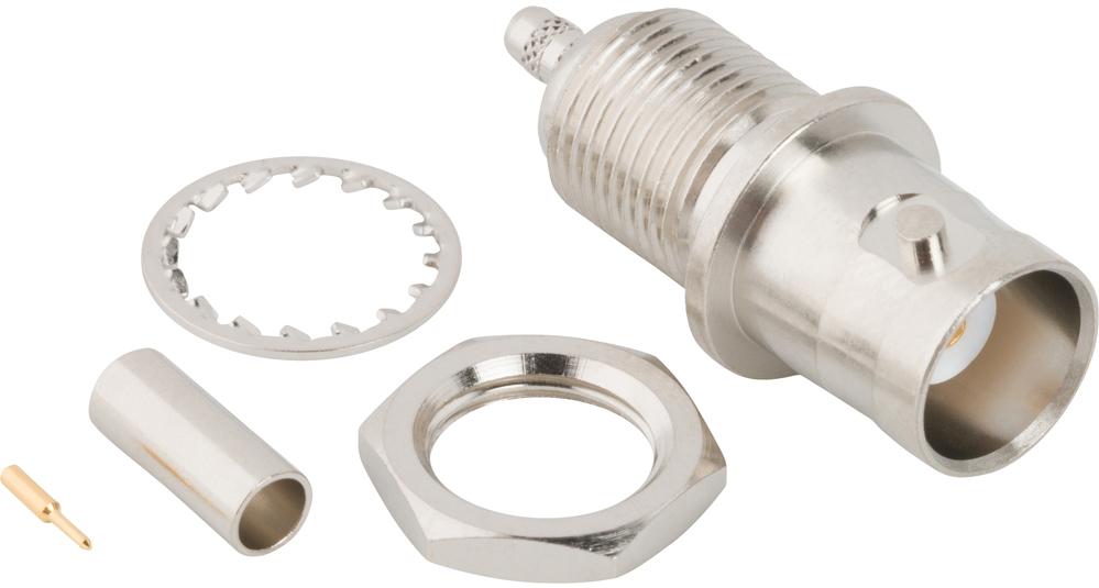 Amphenol RF-112587 Raccordement FR Conn BNC 0Hz to 4GHz 50Ohm Crimp ST Panel Mount RCP Gold