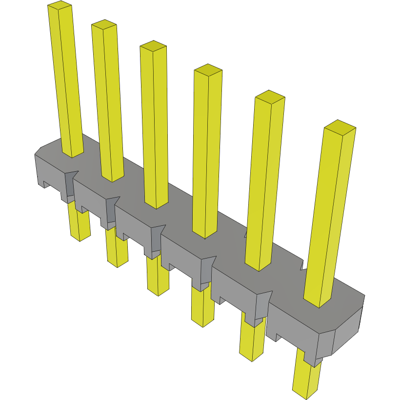 Samtec-MTLW-106-07-S-S-255 连接器插头及 PCB 插座 Conn Unshrouded Header HDR 6 POS 2.54mm Solder ST Top Entry Thru-Hole Bulk