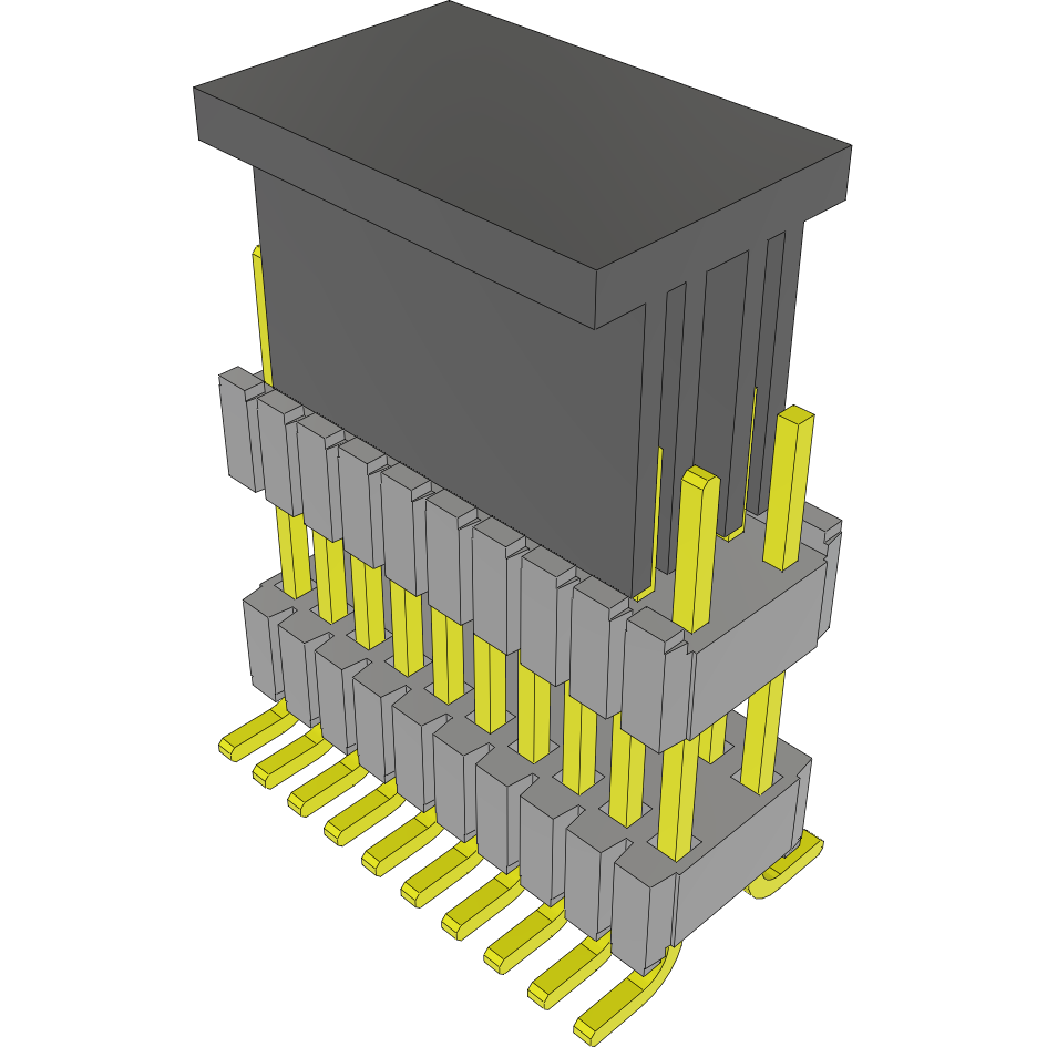 Samtec-HDWM-10-55-S-D-385-SM-P 连接器插头及 PCB 插座 Conn Board Stacker HDR 20 POS 1.27mm Solder ST SMD Tube