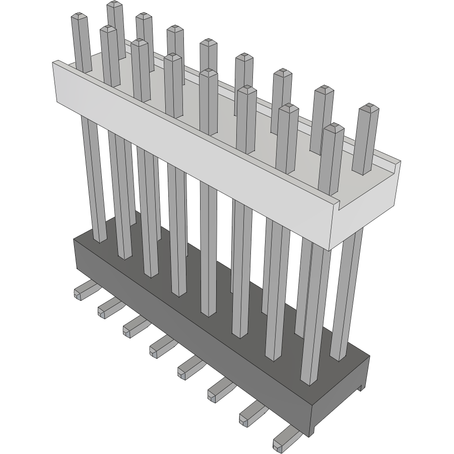 Samtec-HW-08-10-T-D-650-SM Connector Headers and PCB Receptacles Conn Board Stacker HDR 16 POS 2.54mm Solder ST Top Entry SMD Tube