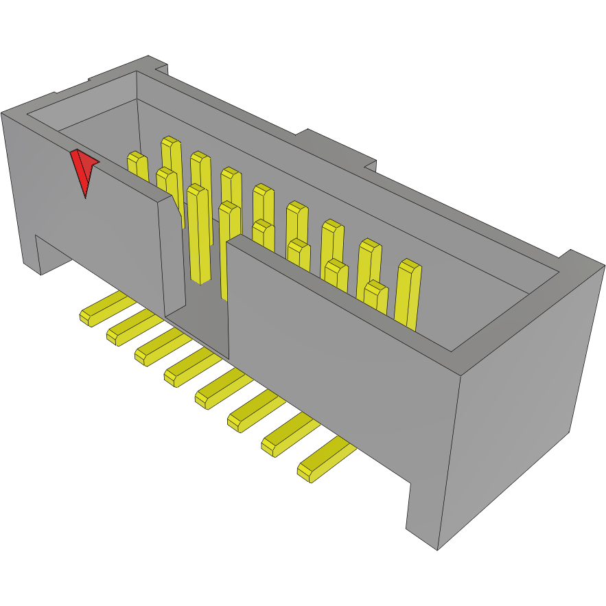 Samtec-SHF-108-01-S-D-SM Connector Headers and PCB Receptacles Conn Shrouded Header (4 Sides) HDR 16 POS 1.27mm Solder ST Top Entry SMD Tube