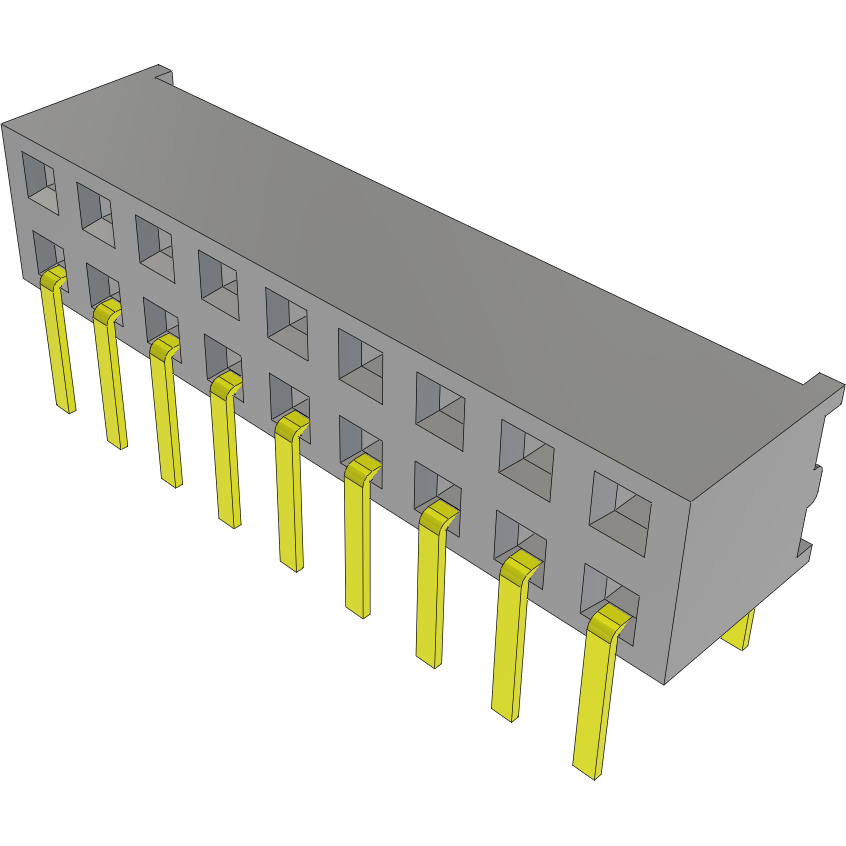 Samtec-MMS-109-01-F-DH 连接器插头及 PCB 插座 Conn Socket Strip SKT 18 POS 2mm Solder RA Side Entry Thru-Hole Tube