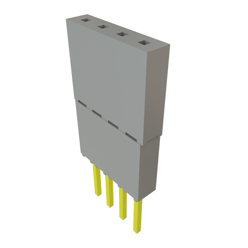 Samtec-ESQ-104-34-G-S Steckverbinderleisten und Leiterplattenbuchsen Conn Elevated Socket SKT 4 POS 2.54mm Solder ST Top Entry Thru-Hole Bulk