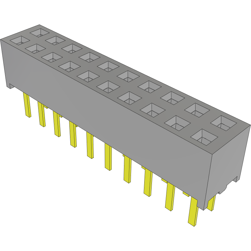 Samtec-MMS-110-01-L-DV Embases de raccordement et réceptacles PCB Conn Socket Strip SKT 20 POS 2mm Solder ST Top Entry Thru-Hole Tube