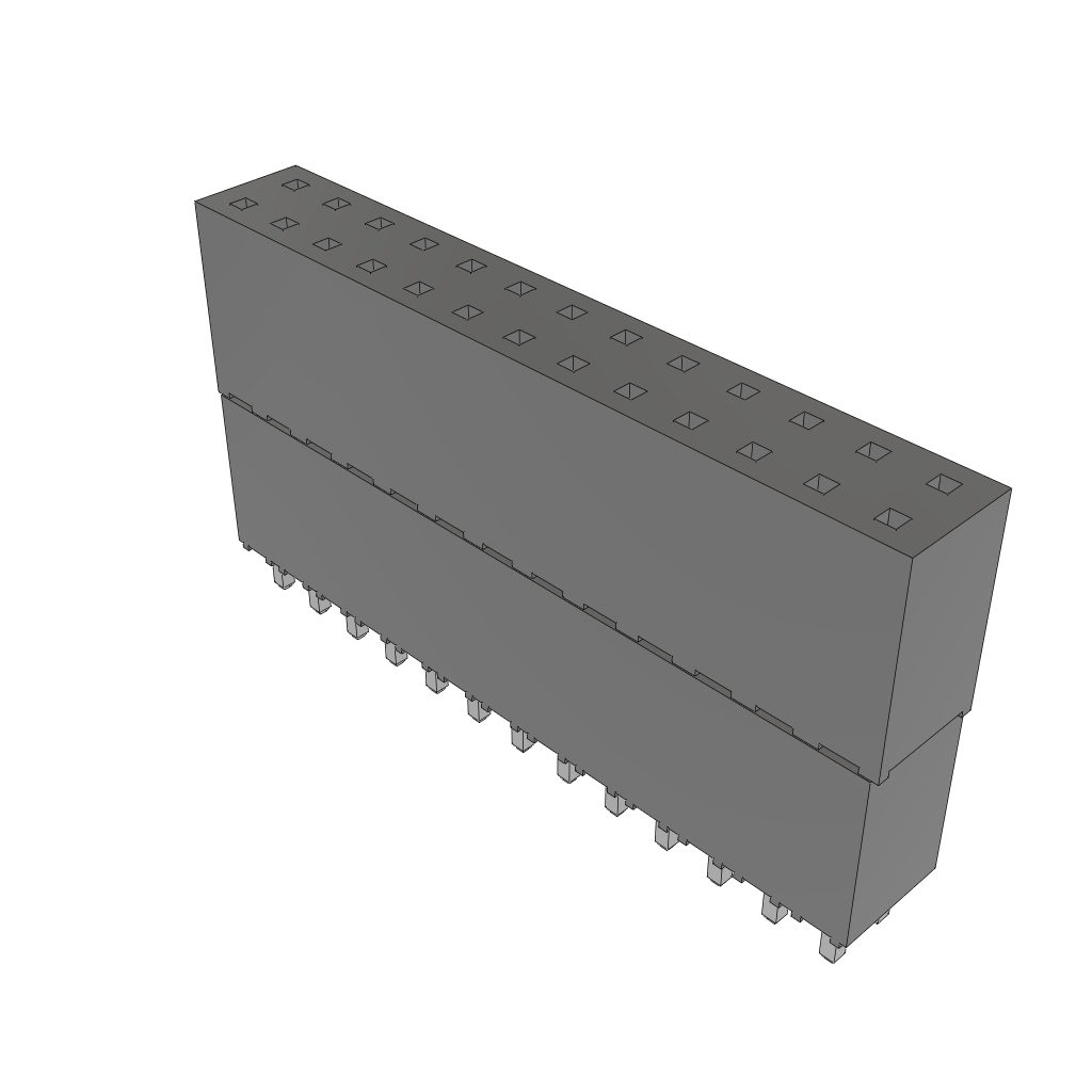 Samtec-ESQ-113-33-T-D Steckverbinderleisten und Leiterplattenbuchsen Conn Elevated Socket SKT 26 POS 2.54mm Solder ST Top Entry Thru-Hole Tube