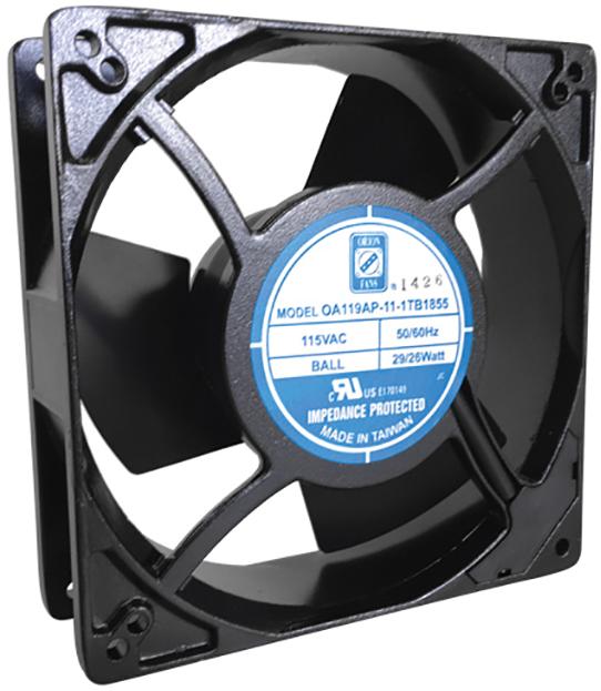 ORION FANS-OA119AP-11-1TB1855 Blowers and Fans AC Fan Axial Ball Bearing 115V 100V to 120V 110CFM/128CFM 48dB 127 X 127 X 38.5mm High Speed